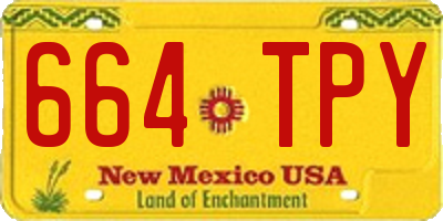 NM license plate 664TPY