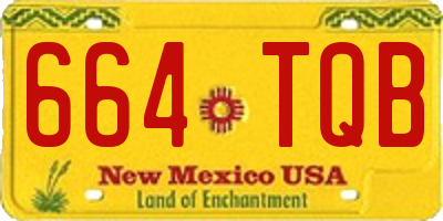 NM license plate 664TQB