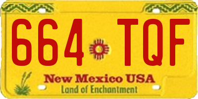 NM license plate 664TQF
