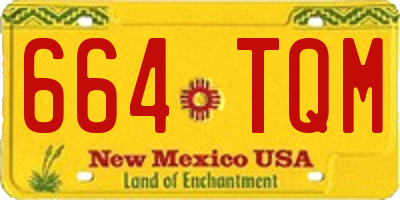NM license plate 664TQM
