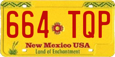 NM license plate 664TQP
