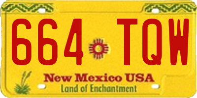 NM license plate 664TQW