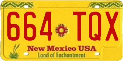 NM license plate 664TQX