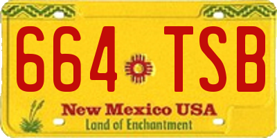 NM license plate 664TSB