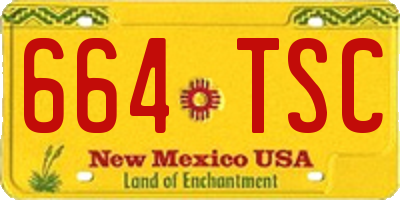 NM license plate 664TSC