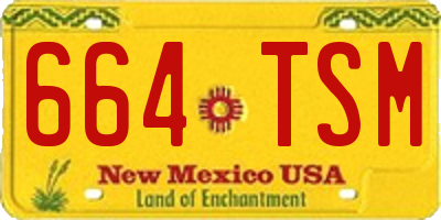 NM license plate 664TSM