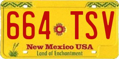 NM license plate 664TSV