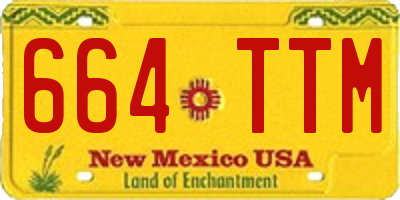NM license plate 664TTM