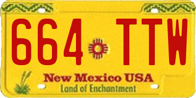 NM license plate 664TTW