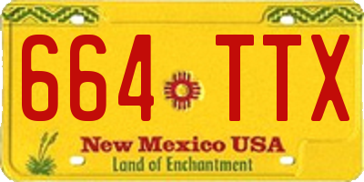 NM license plate 664TTX
