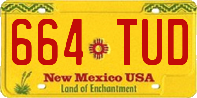 NM license plate 664TUD