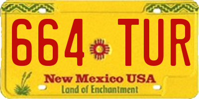 NM license plate 664TUR