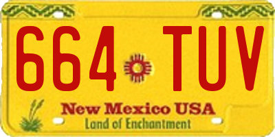 NM license plate 664TUV
