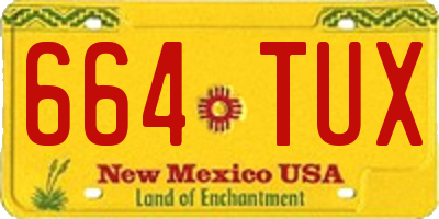 NM license plate 664TUX