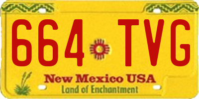 NM license plate 664TVG