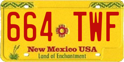 NM license plate 664TWF