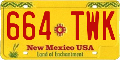 NM license plate 664TWK