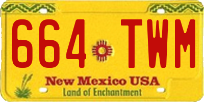 NM license plate 664TWM