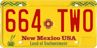NM license plate 664TWO