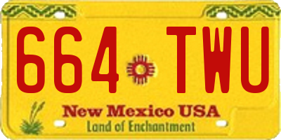 NM license plate 664TWU