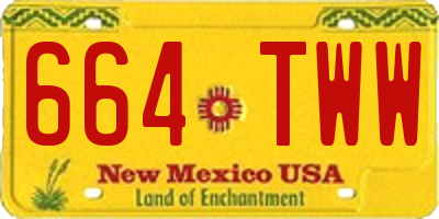 NM license plate 664TWW