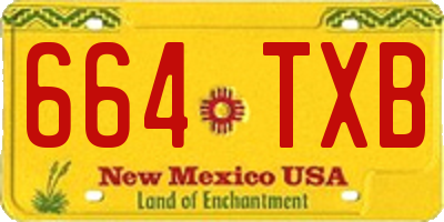 NM license plate 664TXB