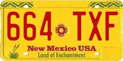 NM license plate 664TXF