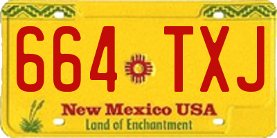 NM license plate 664TXJ
