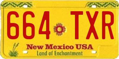 NM license plate 664TXR