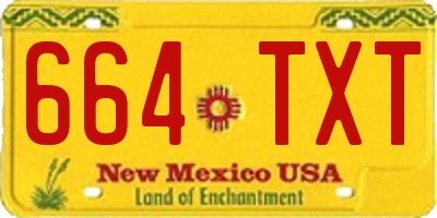NM license plate 664TXT