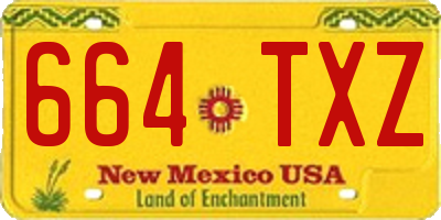 NM license plate 664TXZ