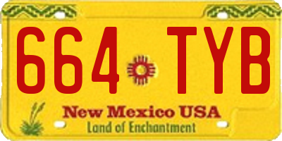 NM license plate 664TYB