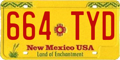 NM license plate 664TYD