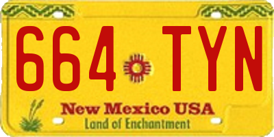NM license plate 664TYN