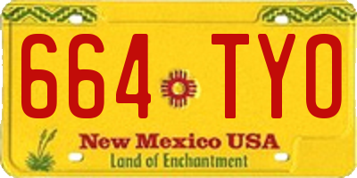 NM license plate 664TYO