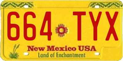 NM license plate 664TYX
