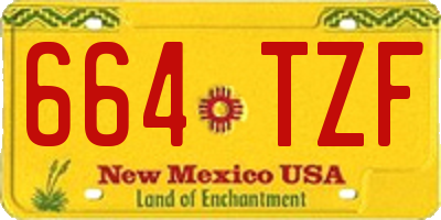 NM license plate 664TZF