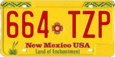 NM license plate 664TZP