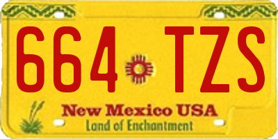 NM license plate 664TZS