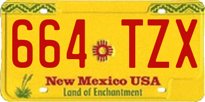 NM license plate 664TZX