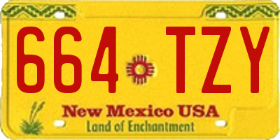 NM license plate 664TZY