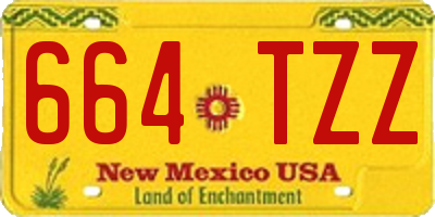 NM license plate 664TZZ