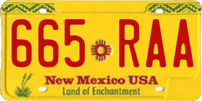 NM license plate 665RAA