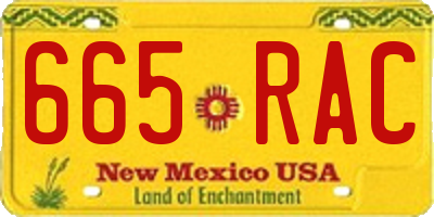 NM license plate 665RAC