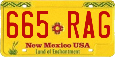 NM license plate 665RAG