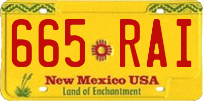 NM license plate 665RAI