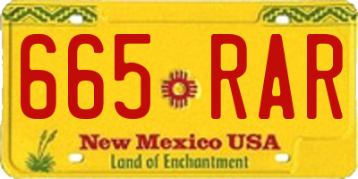 NM license plate 665RAR
