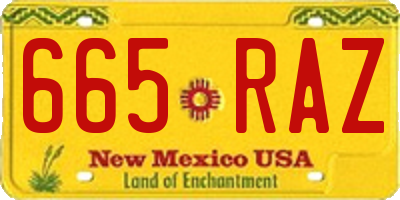 NM license plate 665RAZ