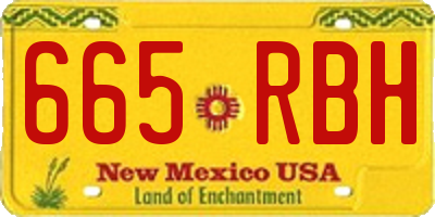 NM license plate 665RBH