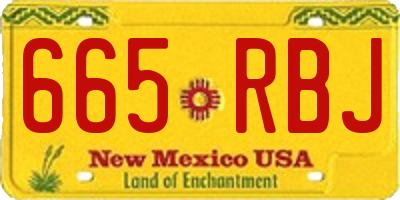 NM license plate 665RBJ